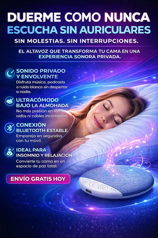 BlueSound™️ – Altavoz Bluetooth para Almohada Escucha sin Molestar a Nadie